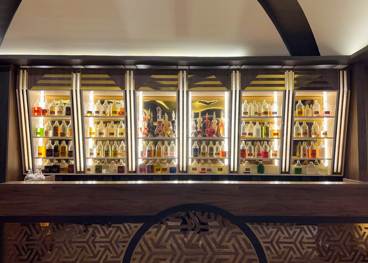 Perfumes on display in a store in Aswan, Egypt