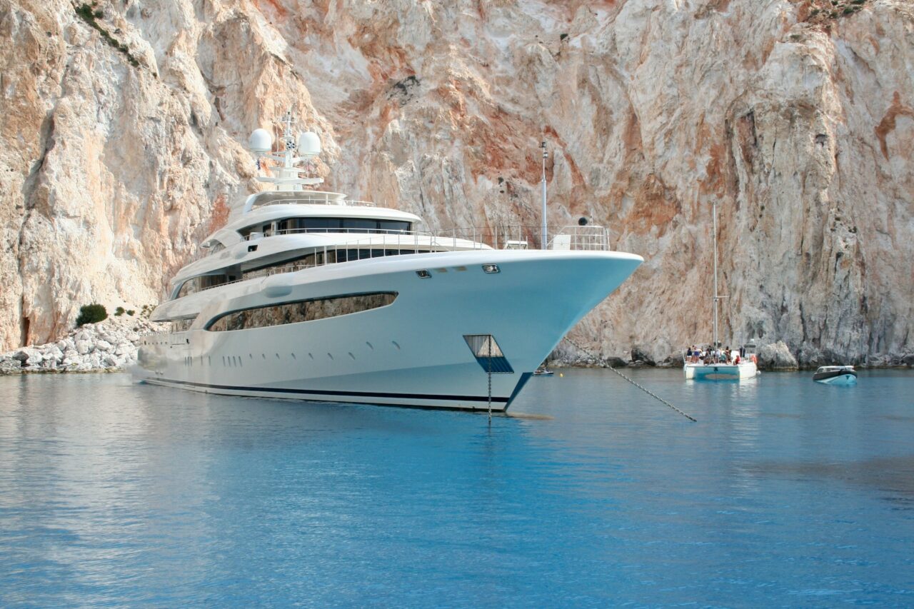 Superyacht in Milos, Greece