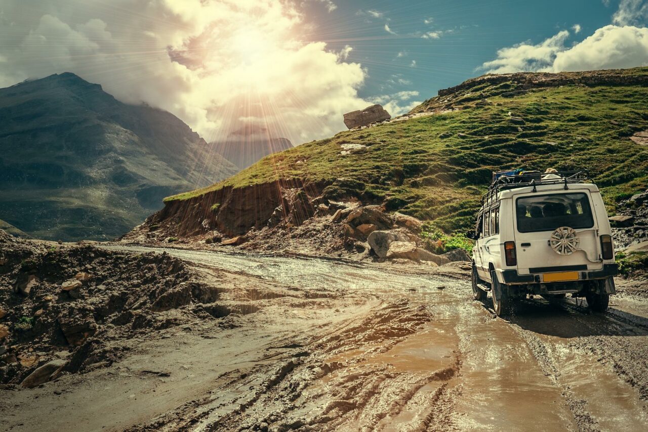 4x4 vehicle on a muddy road