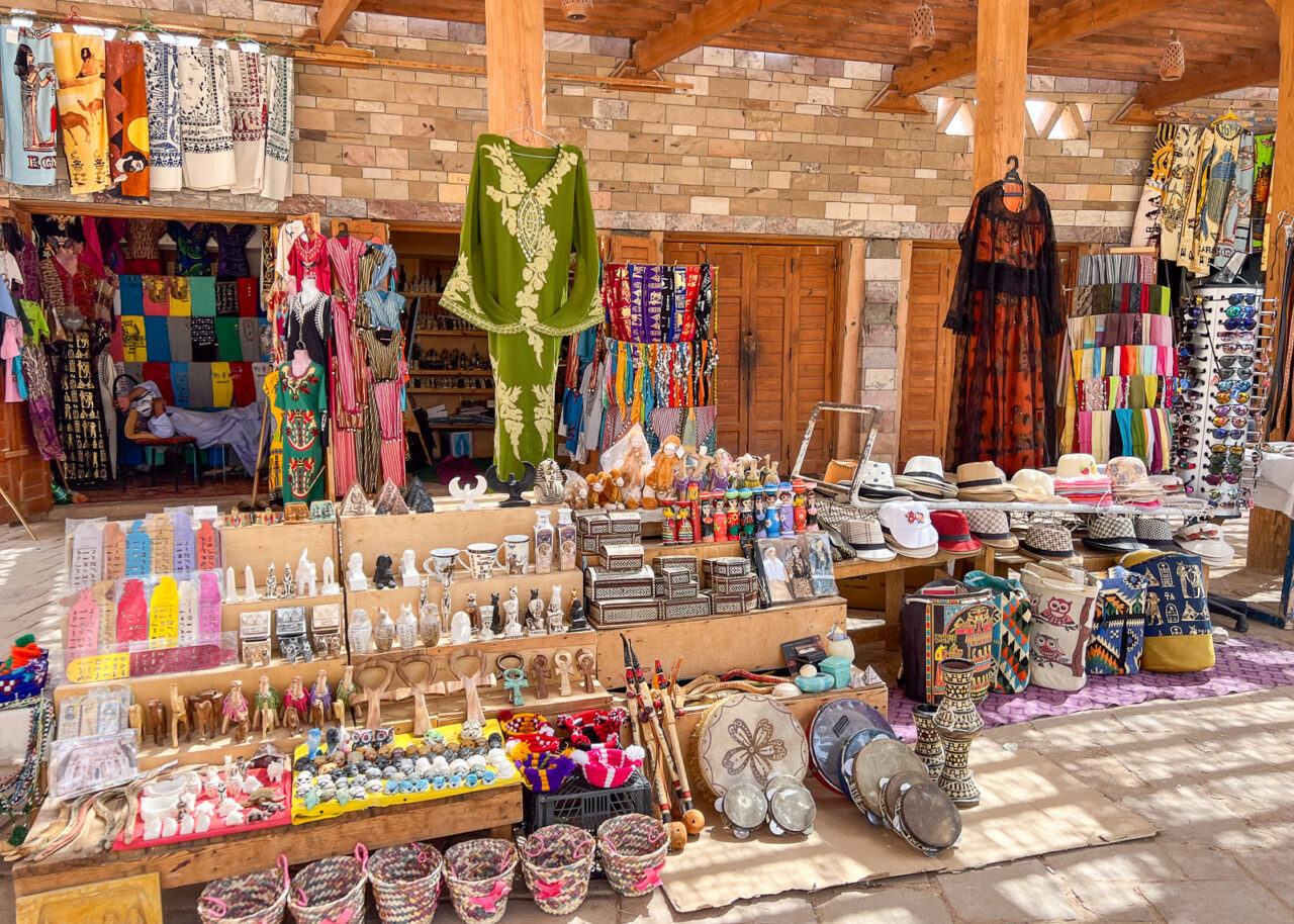 Clothing and souvenirs for sale in Abu Simbel