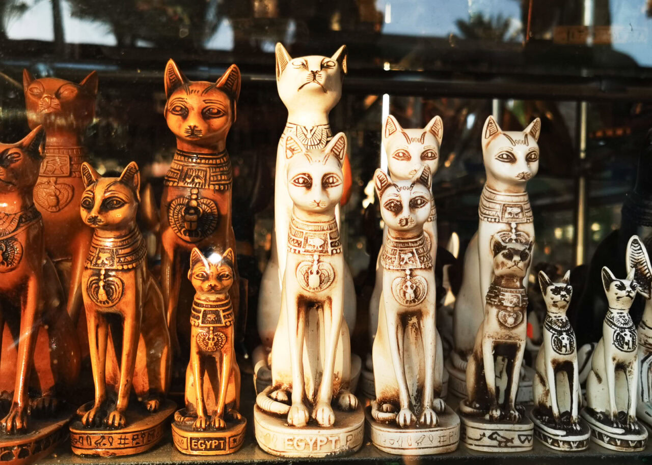 Cat statues in Egypt