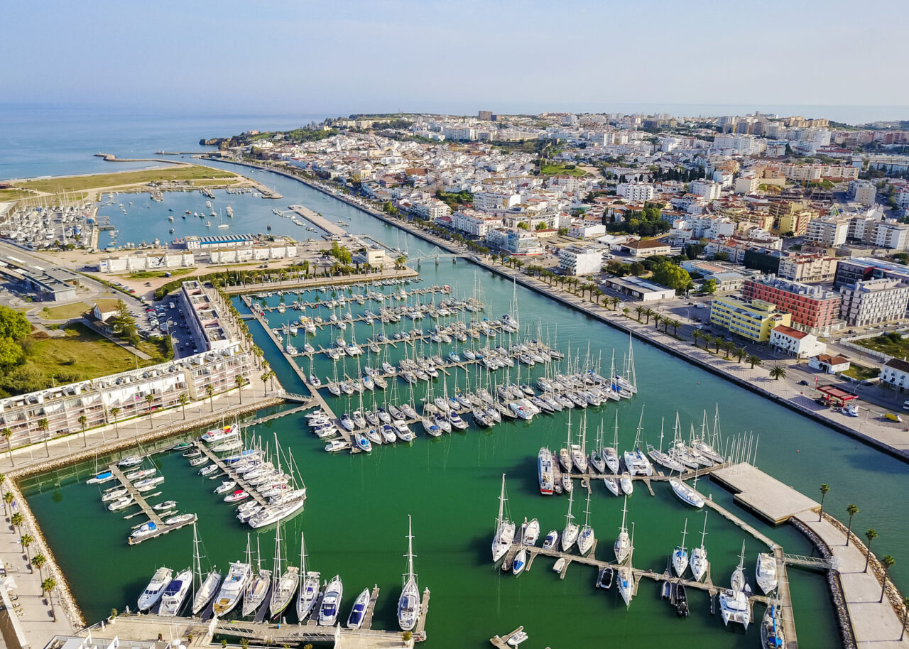 Aerial view of Lagos marina 