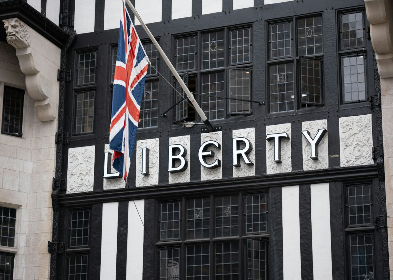 Front of the Liberty London building in London