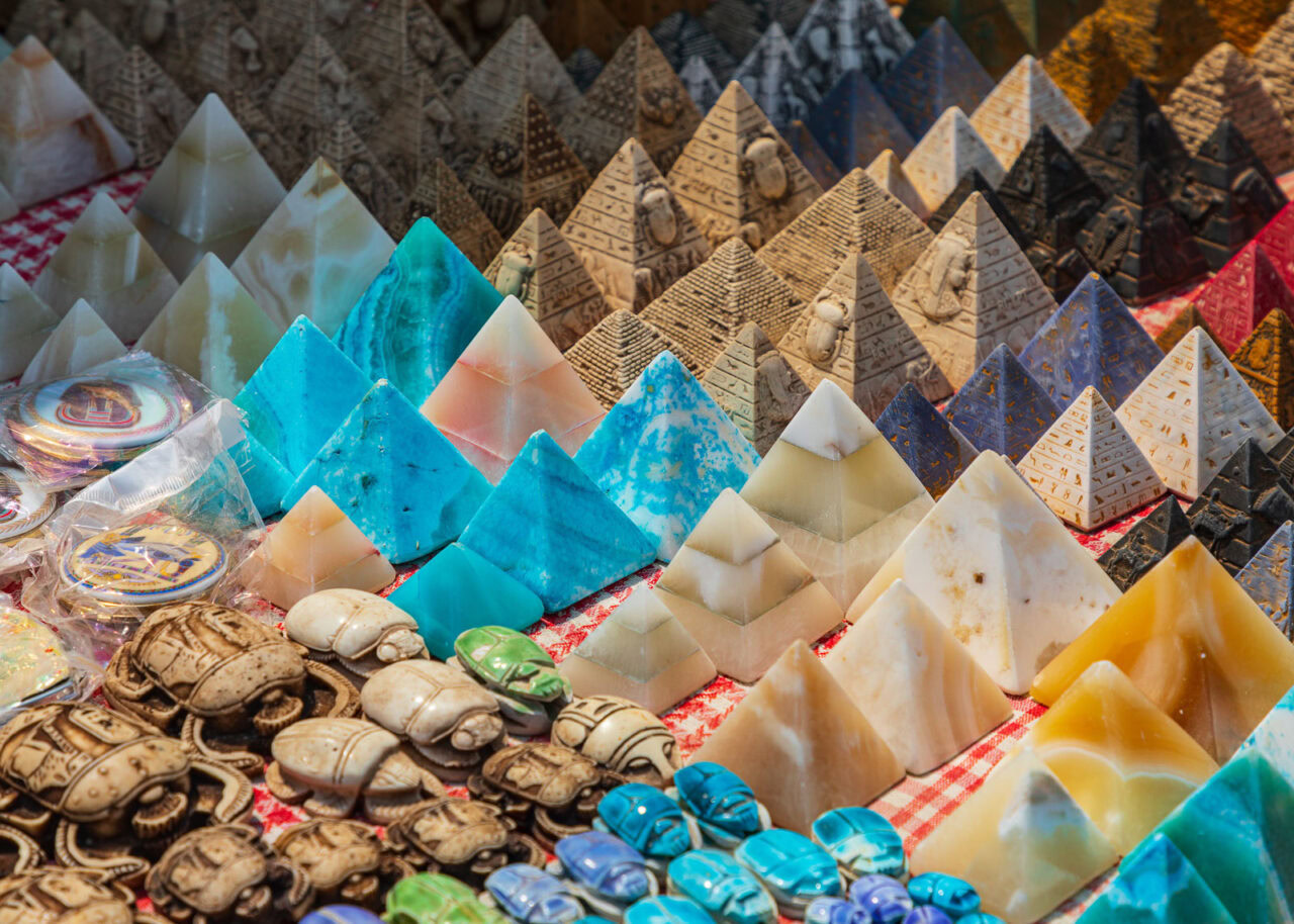 Miniature pyramids for sale in Cairo