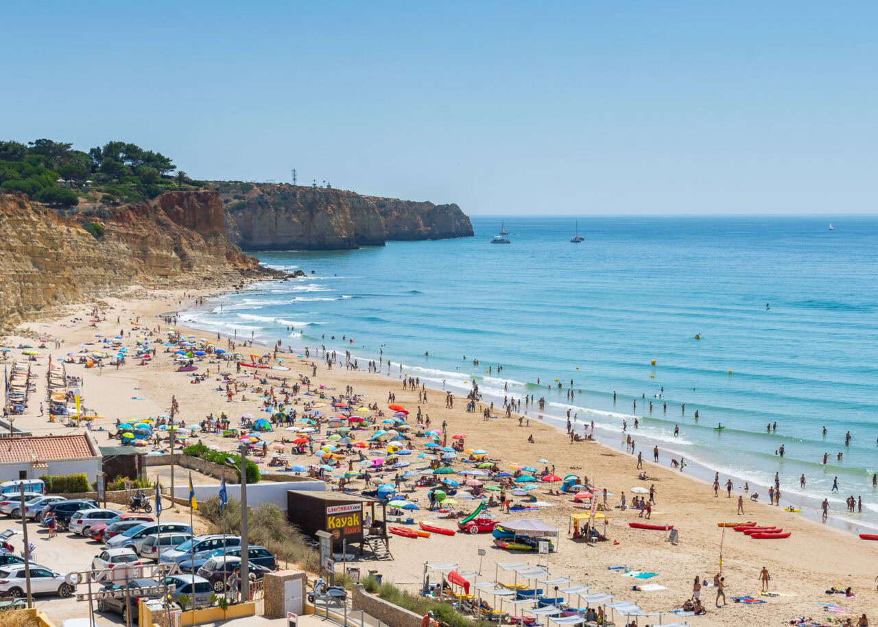 Porto de Mos beach in Lagos, Portugal