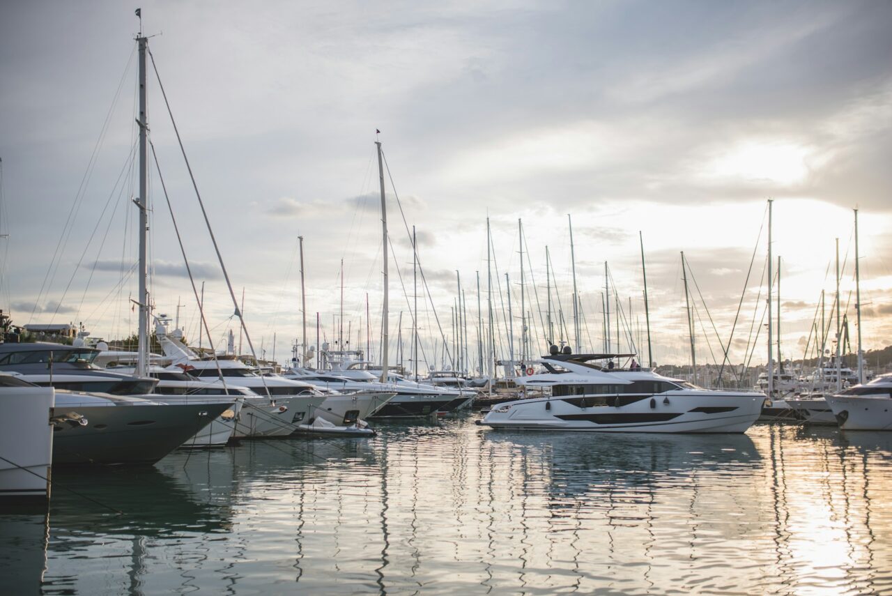 Yachts in a marina in Mallorca