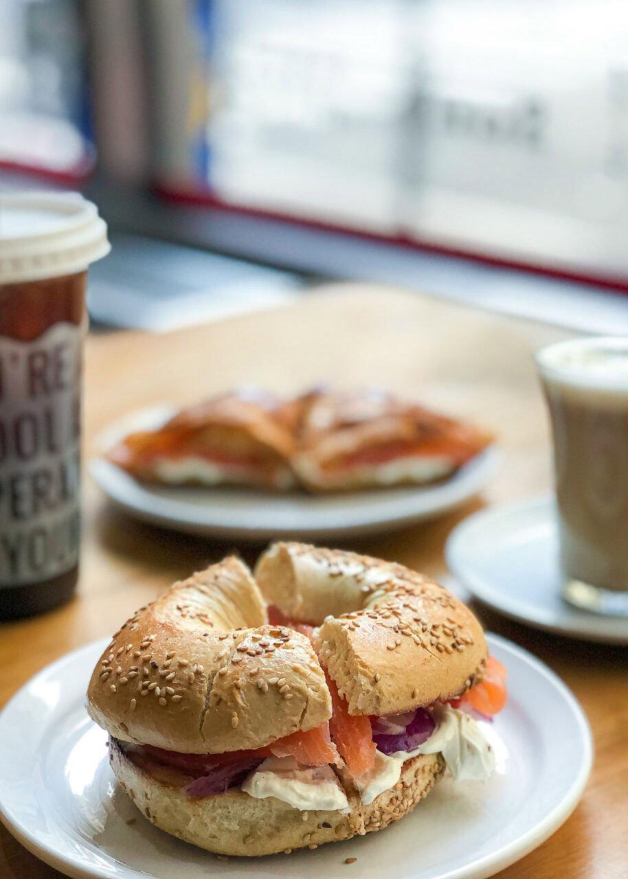 Bagel with lox and cream cheese