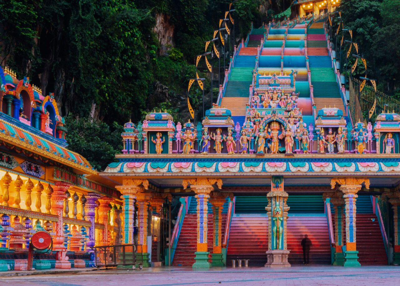 Colorful stairs a the Batu Caves in Kuala Lumpur