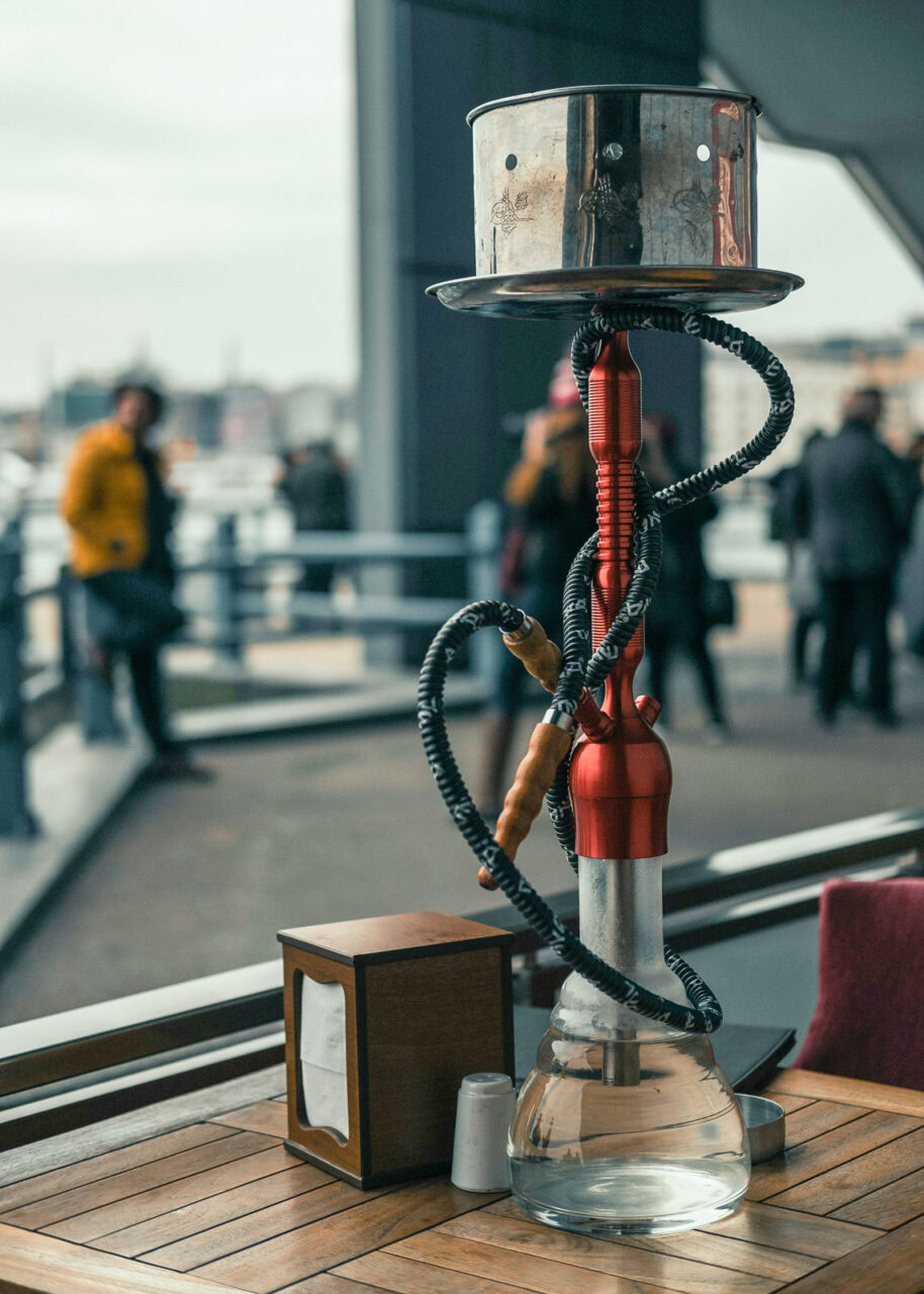 Hookah pipe on a table in Istanbul
