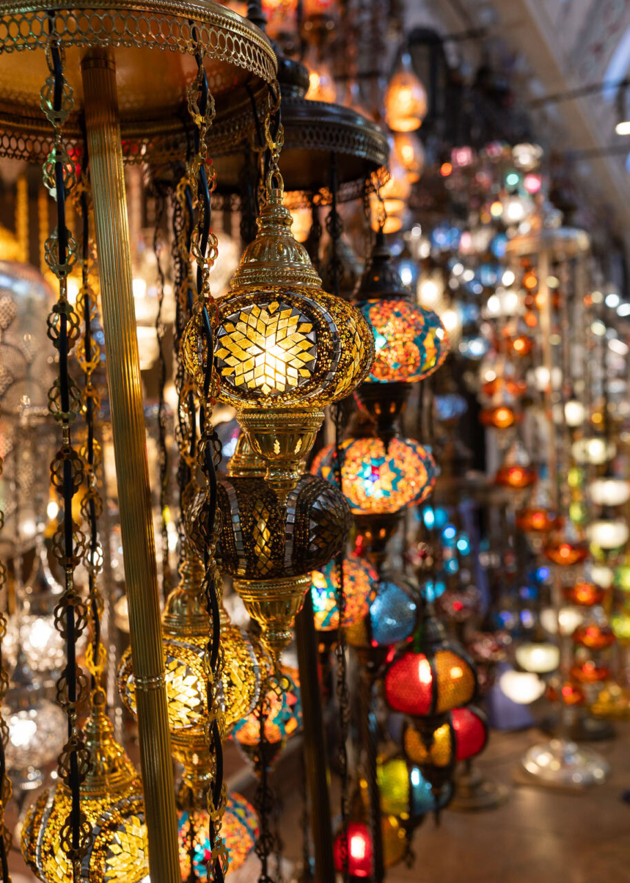 Turkish lanterns for sale in the Grand Bazaar in Istanbul