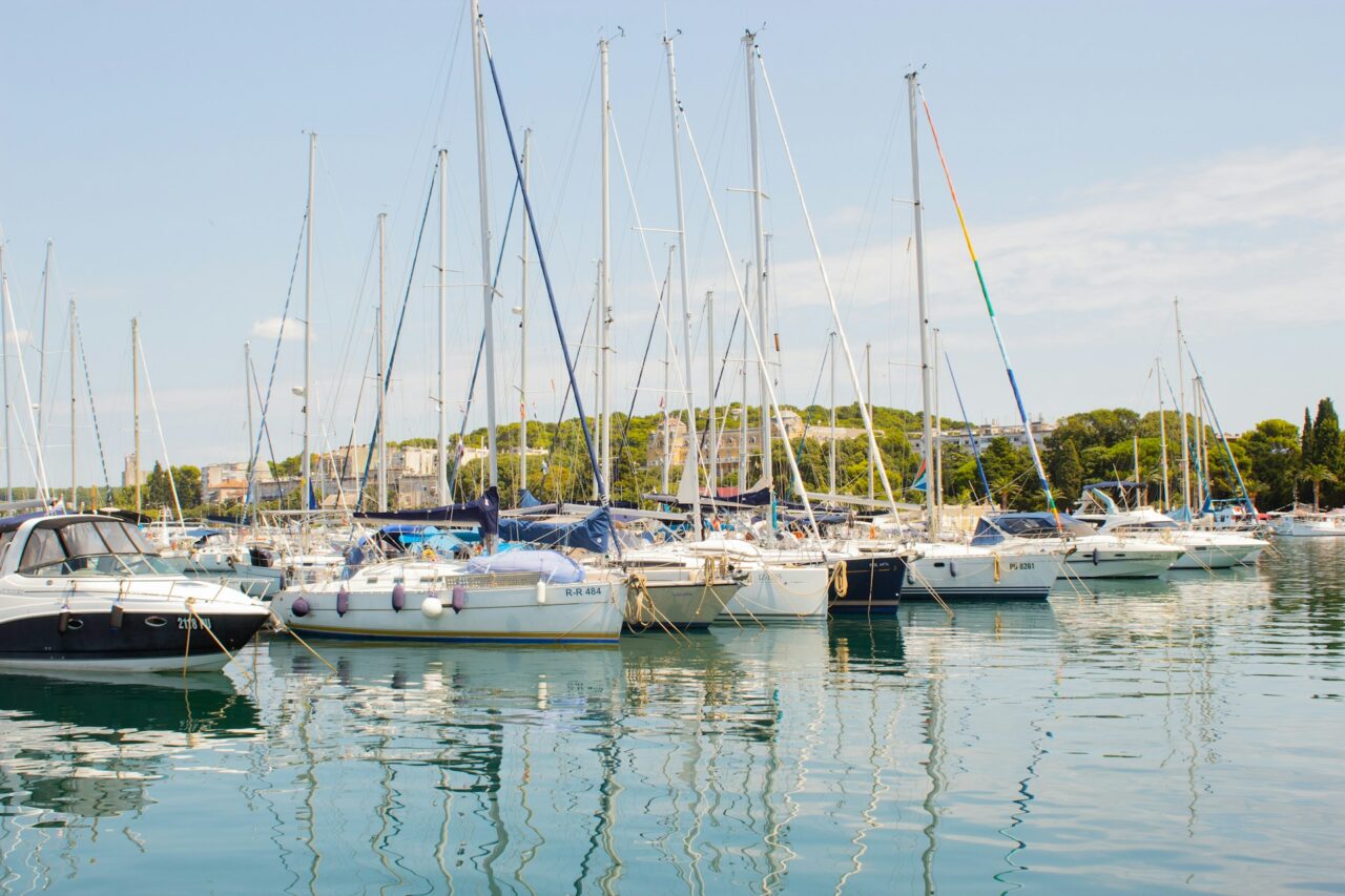 Boats on the water in Pula