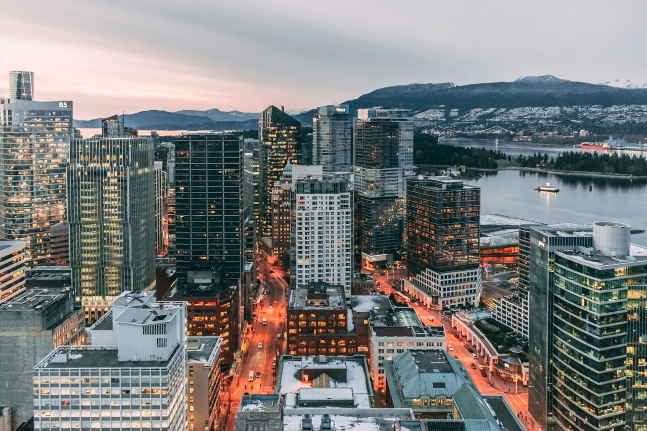 Vancouver city at sunset