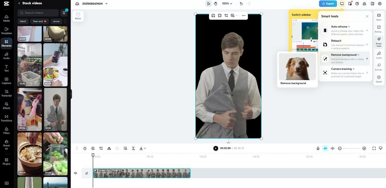 Screenshot of photo editing software