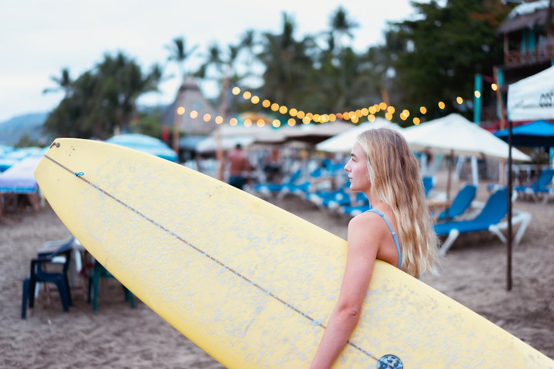 girl with a surf board