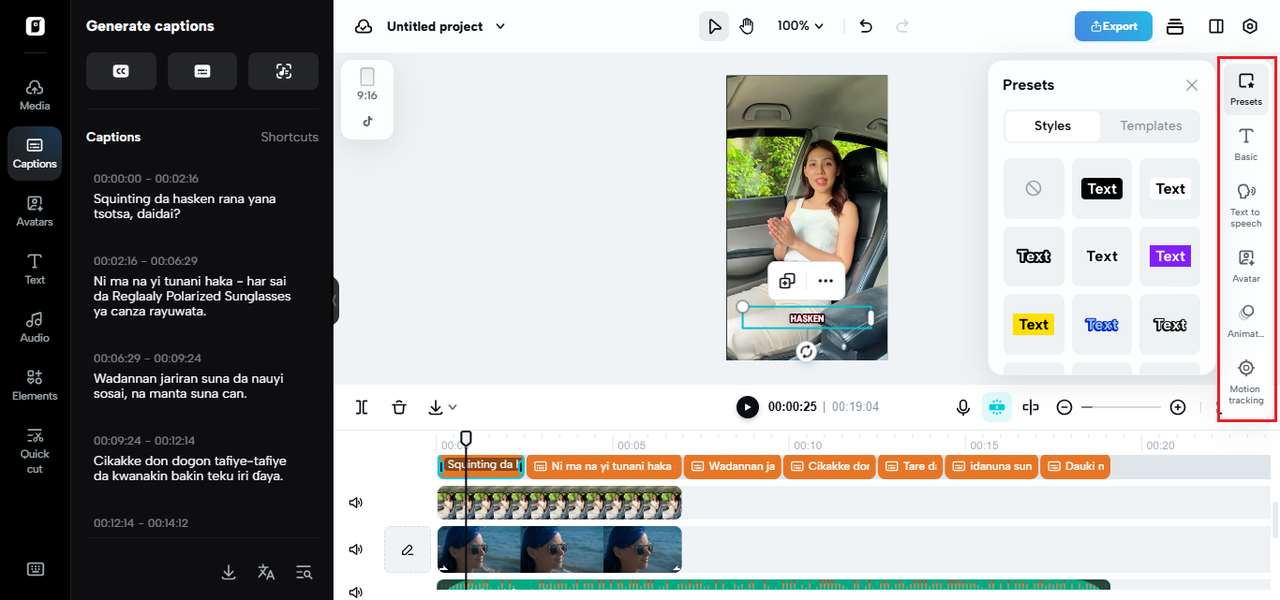 Screenshot of Pippit