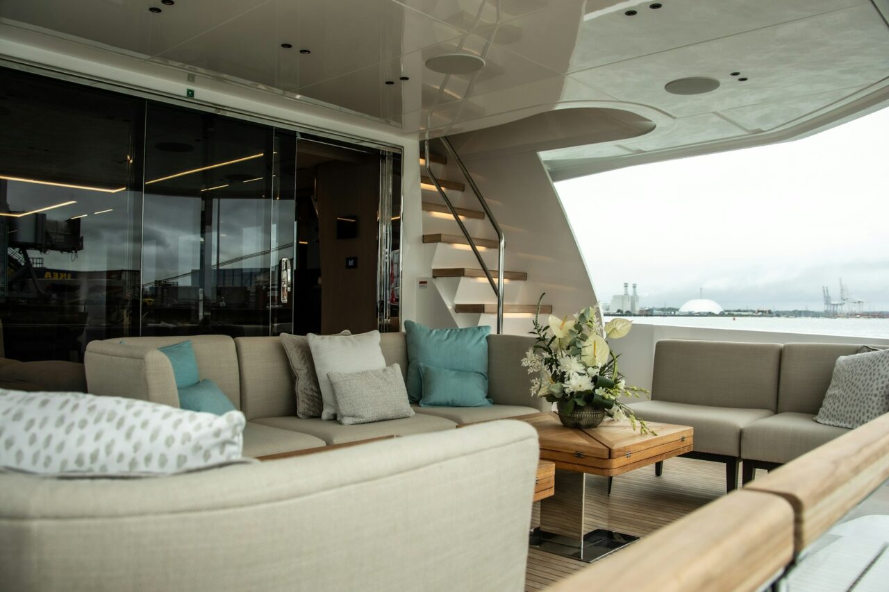 Interior of a luxury yacht
